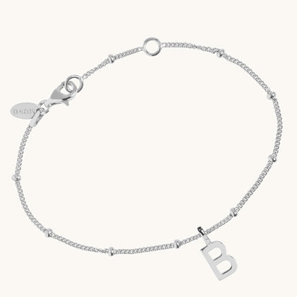 Letter Bead Bracelet Silver
